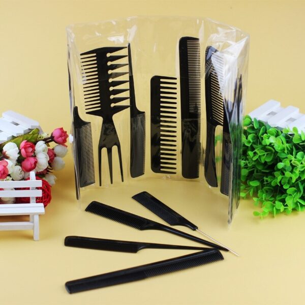 Set of 10 Pcs Anti Static Professional Hair Brush For Kids Hairstyle Comb Set